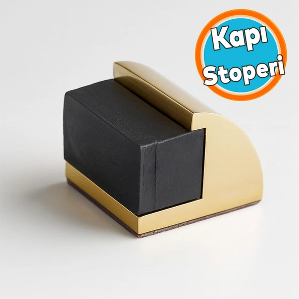 Oval Metal Kapı Stoperi Gold Altın Güçlü Yapışkanlı Kauçuk Kapı Tamponu Çarpma Önleyici Durdurucu ürün görseli 1