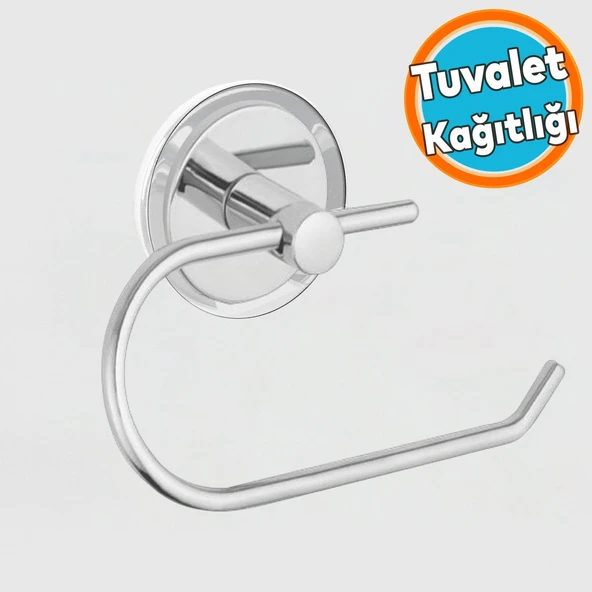 Metal Tuvalet Kağıtlık Yapışkanlı Açık Aparat WC Kağıt Standı Bez Havluluk Paslanmaz Sağlam Krom ürün görseli 1