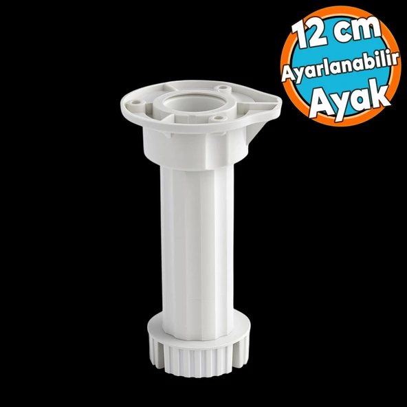 Ayarlanabilir Plastik Ayak Dolap Mobilya Tezgah Yükseltici Yükseltme Ayağı Ayakları 1 Adet 12 Cm ürün görseli 1