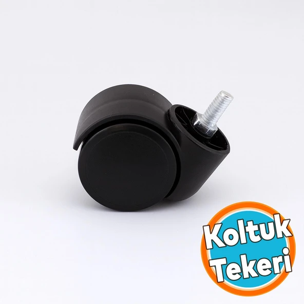 Dönerli Koltuk Tekeri M8 Civatalı Siyah Renk Dayanıklı Plastik Mobilya Sandalye Ofis Yedek Tekerlek ürün görseli 1