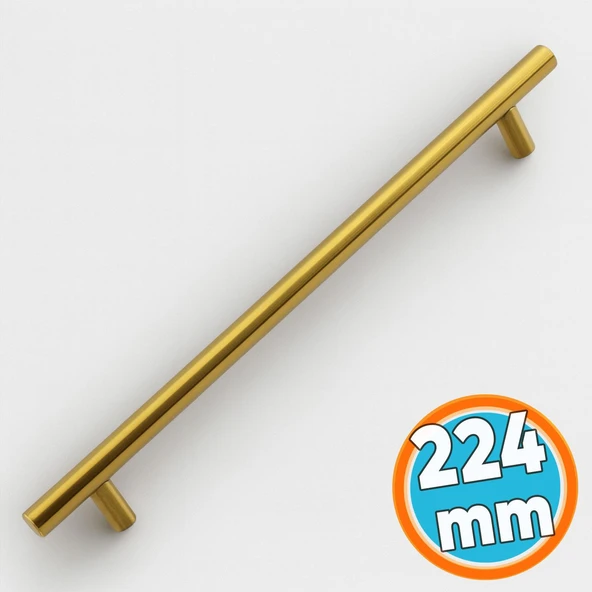 Mobilya Kulp Mutfak Dolap Çekmece Dolabı Kapak Kulpları Gold Altın 224 mm 22.4 cm Metal ürün görseli 1