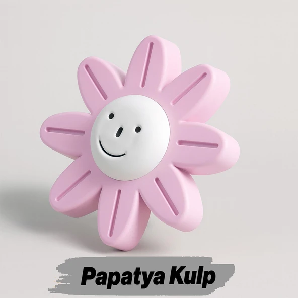 Plastik Gülücüklü Pembe Mobilya Çoçuk Odası Dolabı Kapak Kulpu Çekmece Kulbu 1 ADET ürün görseli 1