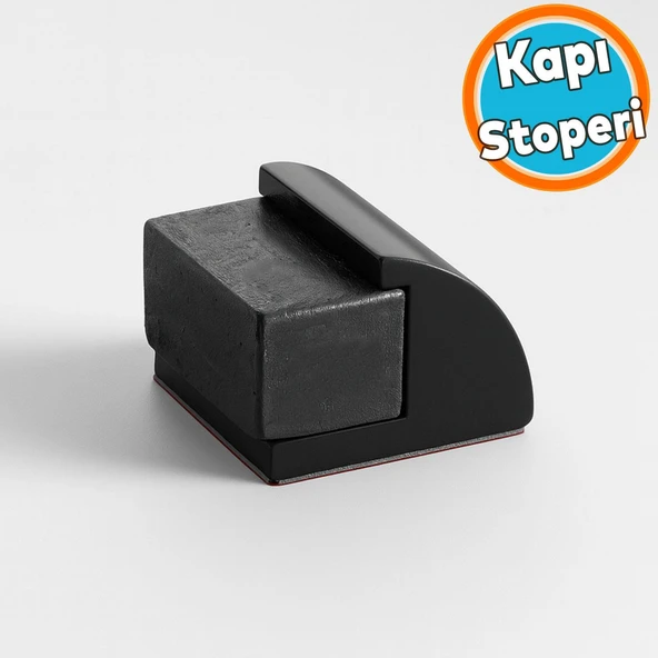 Kapı Stoperi Metal Siyah Oval Model Güçlü Yapışkanlı Kauçuk Başlıklı Kapı Tamponu Durdurucu Koruyucu ürün görseli 1