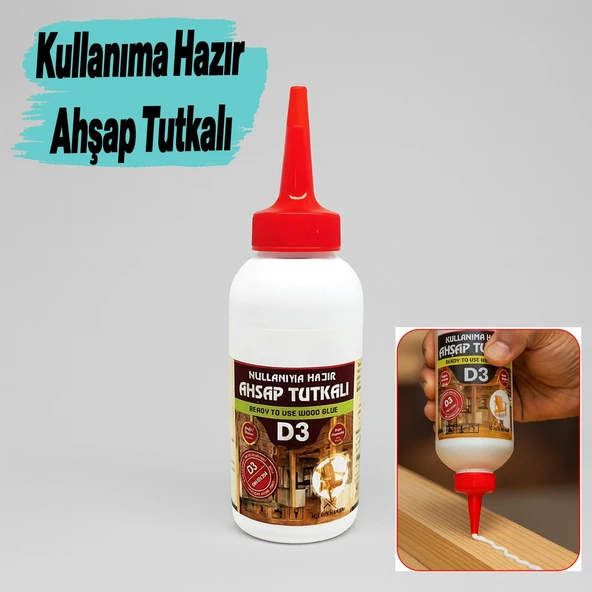 Ahşap Tutkalı Hazır 150 gram Şeffaf D3 Mobilya Mdf Sunta Kumaş Kağıt DIY Uygulamalarında Yapıştırıcı ürün görseli 1