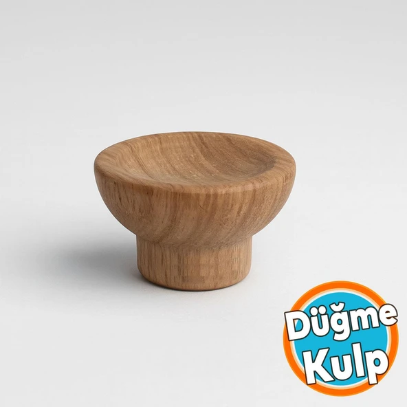 Mobilya Mutfak Dolap Dolabı Çekmece Kulpu Kulbu Kulp Düğme Açık Ceviz Plastik Tek Vidalı ürün görseli 1