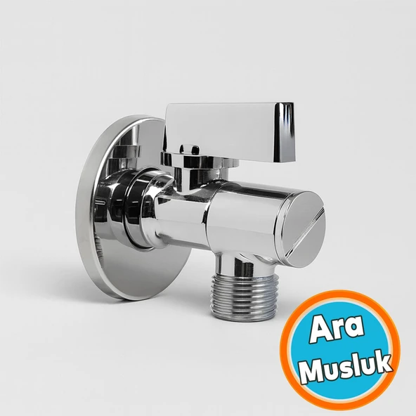 Ara Musluk 3/8 Filtreli Pirinç Krom Musluk Çamaşır Bulaşık Banyo Klozet Mutfak Ara Musluğu ürün görseli 1