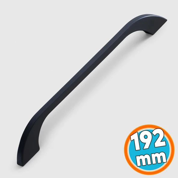 Mobilya Mutfak Dolabı Çekmece Dolap Kulpları Kapak Kulpu Kulbu Siyah Renk 192 mm Metal ürün görseli 1