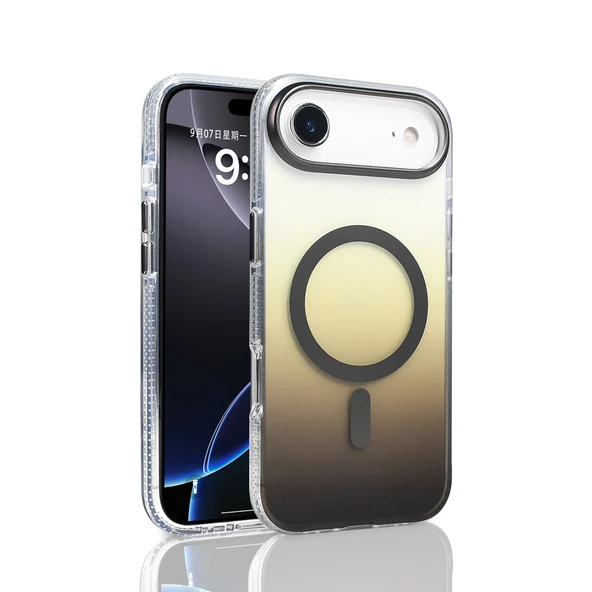 Apple iPhone 17 Air Kılıf M-safe Şarj Özellikli Transparan Renk Geçişli Kapak (TOROS) ürün görseli 1