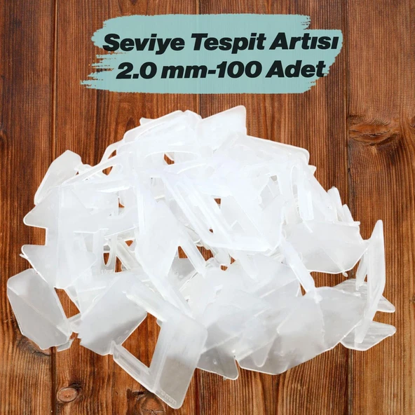100 Adet Seviye Tespit Artısı Klipsi Fayans Hizalama Derz Artısı Beyaz 2 mm ürün görseli 1