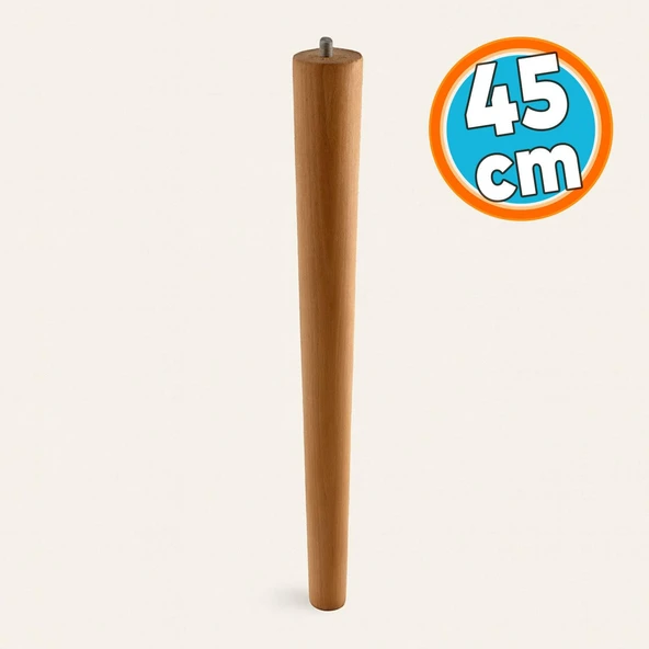 Kahverengi Boyalı Sehpa ve Masa İçin Bohem Tarz Ahşap Mobilya Ayağı Aksesuar Ayakları Silindir 45 cm ürün görseli 1