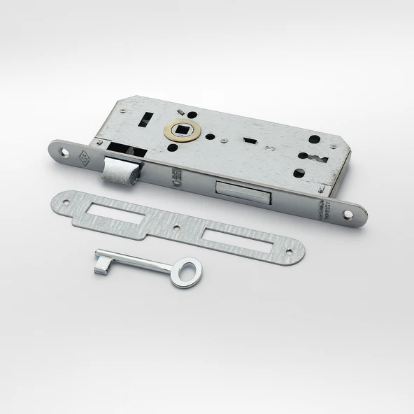 İç Kapı Oda Kapısı Gömme Kilit 18 x 45mm Göbek Ölçülü Metal İç Kapı Kilidi 1 Anahtarlı ürün görseli 1