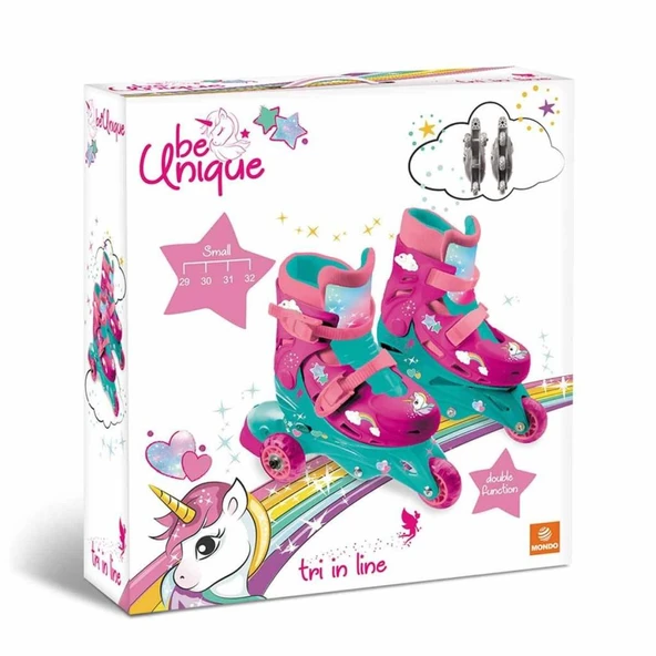 Unicorn Desenli Inline 3 Tekerlekli Paten - Resim 2