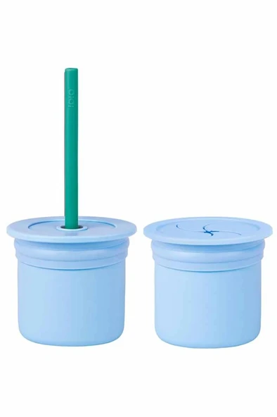 Ham+Hüp Pipetli Silikon Bardak Seti Mineral Blue / Aqua Green ürün görseli 1
