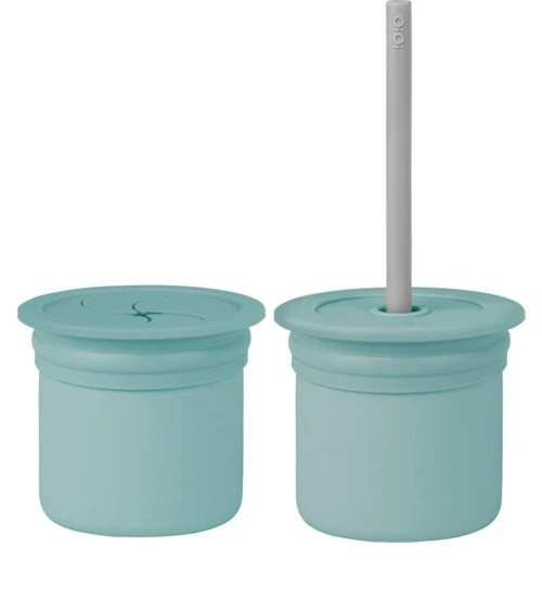 Ham+Hüp Pipetli Silikon Bardak Seti Aqua Green / Powder Grey ürün görseli 1