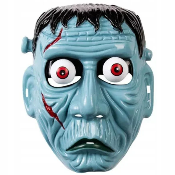 Frankenstein Temalı Sallanan Oynar Gözlü Maske - Resim 2