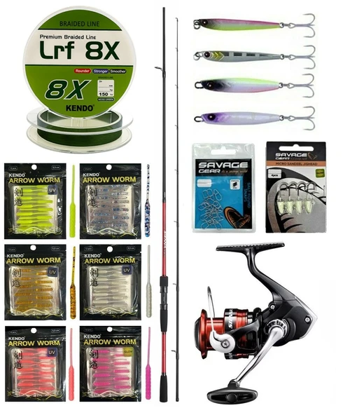 YekOutdoor Arrow Worm LRF Seti Shimano Kamış Sienna Spinning Sensitive 1,91m 1-10g 2pc&Shimano Sienna 1000 Fg Lrf Makinesi ürün görseli 1