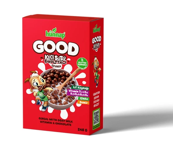 Keçi Sütlü Çikolata ve Vitamin Tahıllı Glutensiz Gevrek 240 Gr ürün görseli 1
