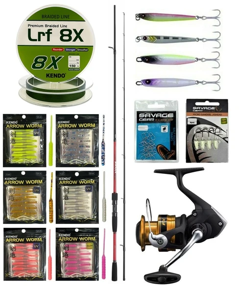 YekOutdoor Arrow Worm LRF Seti Shimano Kamış Sienna Spinning Sensitive 2,11m 0,5-7g 2pc&Shimano Makina FX 1000 FC ürün görseli 1