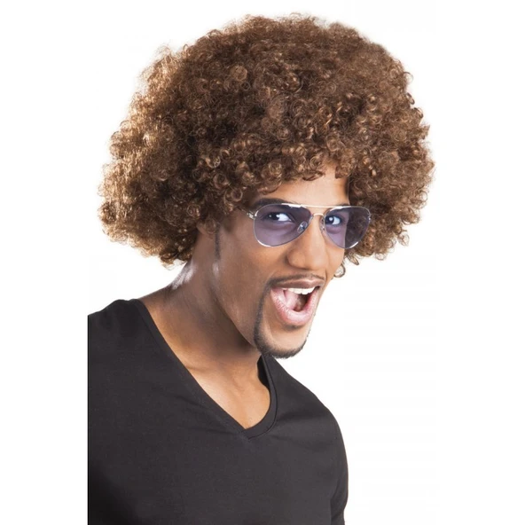 Kahve Renk Kıvırcık Afro Bonus Peruk ürün görseli 1