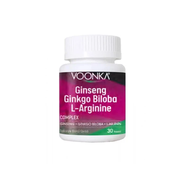 Voonka Ginseng Ginkgo Biloba L-Arginine 30 Kapsül ürün görseli 1