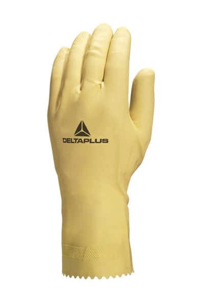Delta Plus Alpha Ve905 Floksuz Lateks Kimyasal Iş Eldiveni 12 Çift 9/10" Beden ürün görseli 1