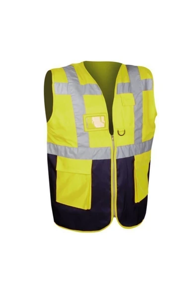 kalant Fosforlu Ikaz Yeleği Mühendis Tipi Çift Renk - Sarı Lacivert (XL)extra Large ürün görseli 1