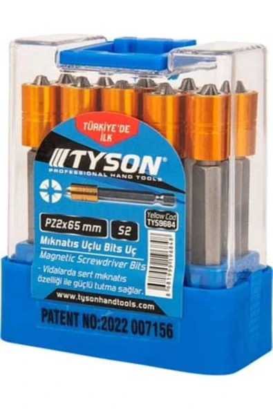 TYSON Pz2x65mm S2 Çeliği Çift Yönlü Mıknatıs Uçlu Bits Uç 4 Adet ürün görseli 1