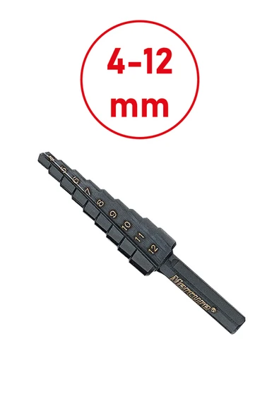 Mercure 4–12 mm HSS Sac Delme Panç | Kademeli Matkap Ucu – Yüksek Hassasiyet ve Uzun Ömür ürün görseli 1