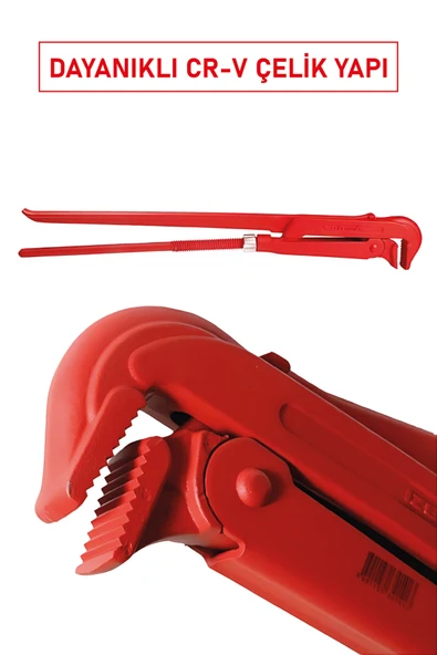 İzeltaş 2201100015 Maşalı Boru Anahtarı 1.5” (85°) Cr-V Çelik, Ergonomik Sap, Dişli Kavrama Sistemli ürün görseli 1