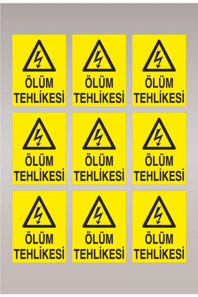 BAŞAK Ölüm Tehlikesi Uyarı Levhası Etiket Baskı 12cm X 9cm - 100 Adet ürün görseli 1