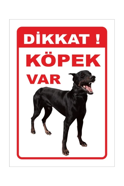Ece Dikkat Köpek Var Uyarı Levhası ürün görseli 1