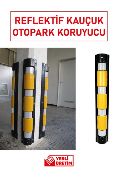 Evelux 12292 UB R Otopark Kolon Köşe Koruyucu | Reflektif Kauçuk Koruma Bandı ürün görseli 1