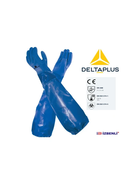 Delta Plus Petro766 Yüksek Kavrama Ağır Kimyasal Ve Asit Dayanımlı PVS İş Eldiveni 62 Cm. ürün görseli 1
