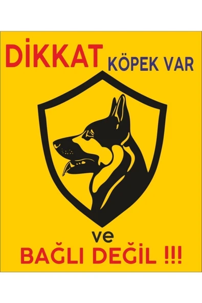 birsign Dikkat Köpek Var Levhası A4 (21 CM X 29 CM) Folyo Baskı sticker ürün görseli 1