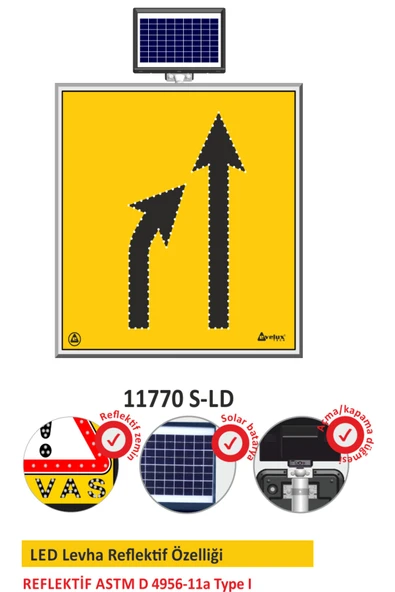 Evelux Solar Led'li Yol Bakım Levhası(100X100CM) - ürün görseli 1