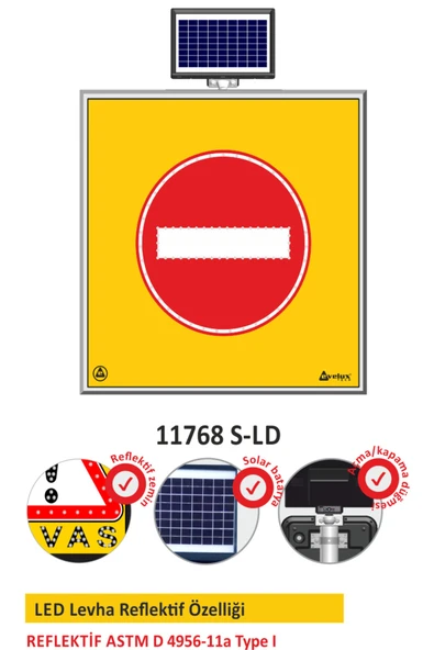 Evelux Solar Led'li Yol Bakım Levhası(100X100CM) - ürün görseli 1