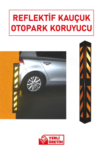 Evelux 12296 UB R Otopark Kolon Köşe Koruyucu | Reflektif Kauçuk Koruma Bandı ürün görseli 1