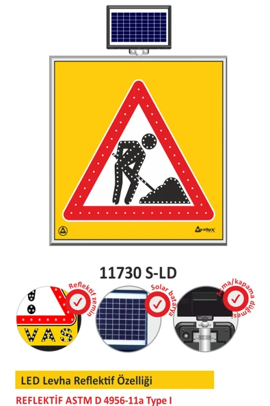 Evelux Solar Led'li Yol Bakımlevhası(100X100CM) - ürün görseli 1