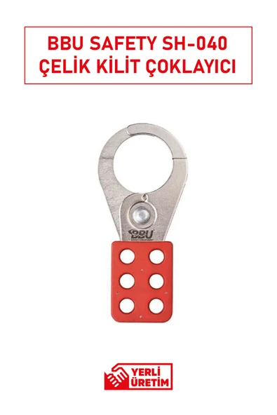 BBU Safety Equipment BBU Safety SH-040 Çelik Kilit Çoklayıcı | 6 Kilitli LOTO Güvenlik Aparatı – Endüstriyel İş Güvenliği ürün görseli 1