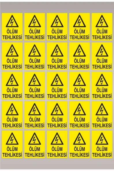 BAŞAK Ölüm Tehlikesi Uyarı Levhası Etiket Baskı 250 Adet ürün görseli 1