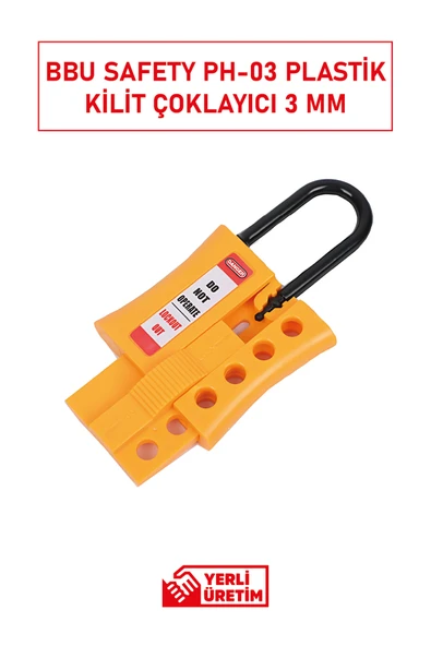 BBU Safety Equipment BBU Safety PH-03 Plastik Kilit Çoklayıcı | 3 mm İnce Çeneli, 6 Kilitli LOTO Güvenlik Aparatı ürün görseli 1