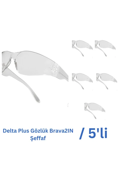 Delta Plus Gözlük Brava2IN Şeffaf- 5 Adet ürün görseli 1