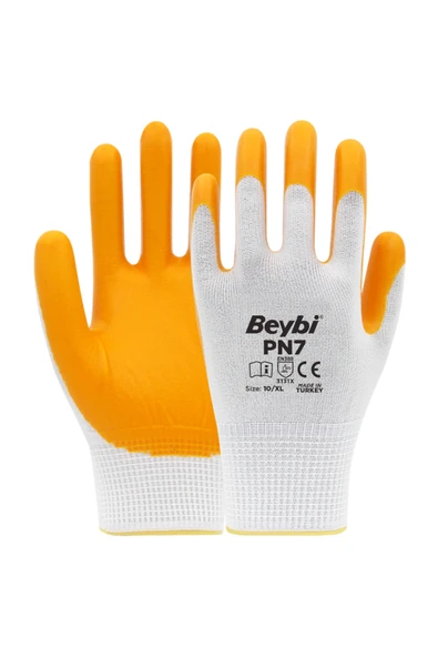 Beybi Pn7 Polyester Örme Nitril Eldiven 1 Koli 288 Çift. - Resim 2