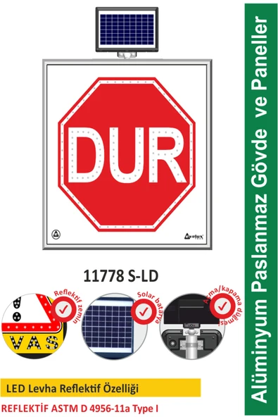 Evelux Solar Led'li Yol Bakımlevhası (100X100CM) - ürün görseli 1
