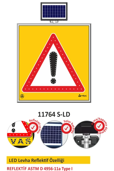 Evelux Solar Led'li Yol Bakımlevhası(100X100CM) - ürün görseli 1