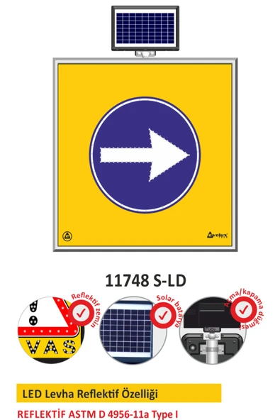 Evelux Solar Led'li Yol Bakım levhası(100x100cm) ürün görseli 1
