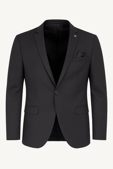 Erkek Siyah Blazer Ceket – İtalyan Kesim, Tek Düğmeli, Tek Yırtmaçlı Şık Klasik Model ürün görseli 1
