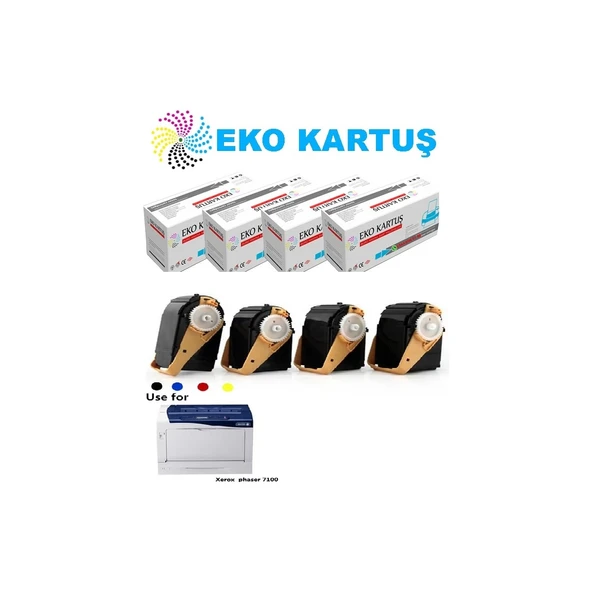 Xerox Phaser 7100DN Muadil Toner 4 Renk Takım ürün görseli 1