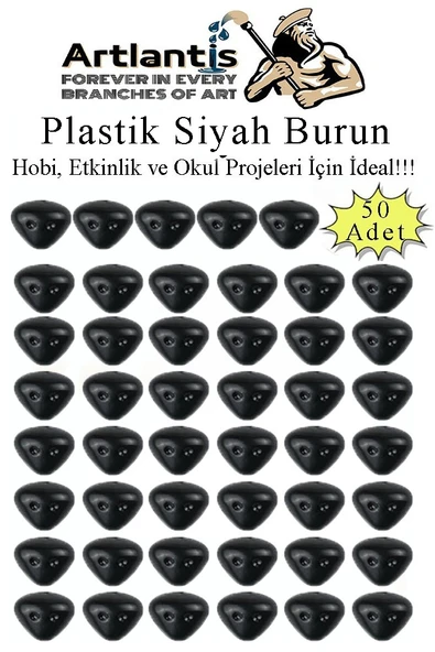 Plastik Burun Siyah 50 li 1 Paket Hobi Etkinlik Okul Projeleri Okul Öncesi Anasınıfı Amigurumi Yüz Yapım Burun ürün görseli 1