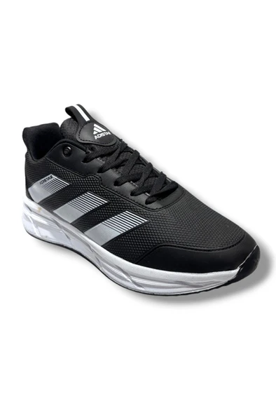 Adistar 018-26 Baskı Deri Anatomik Erkek Sneaker Siyah Beyaz ürün görseli 1